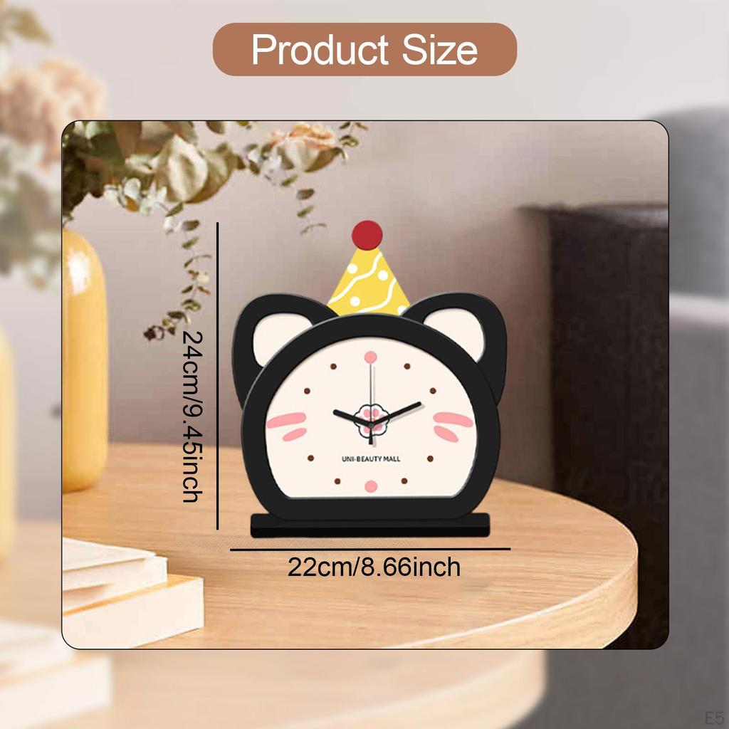 Table Clock Desk Silent Unique Ornament Home Decoration for Bedside Countertop Bedroom