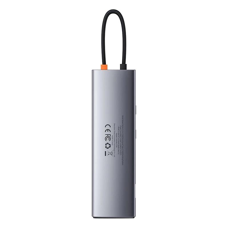 Hub 11W1 Baseus Metal Gleam Series, Usb-C Do 3X Usb 3.0 + 2X Hdmi + Usb-C Pd + Ethernet Rj45 + Microsd/Sd + Vga + Aux