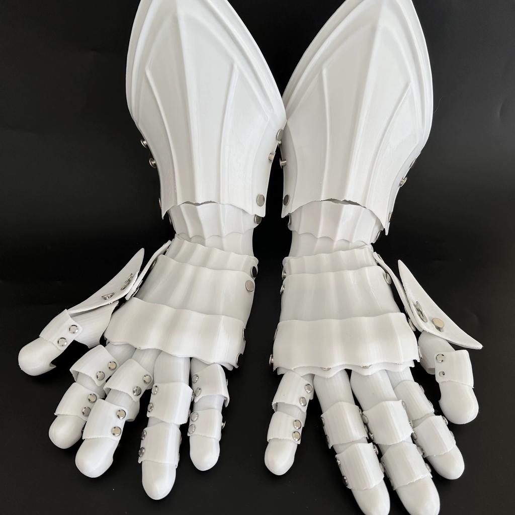 Impression 3D Armure de Bras Mécanique Multifonctionnelle Gants Longs en Plastique Techwear Vintage Médiéval Armure de Main Costume Cosplay