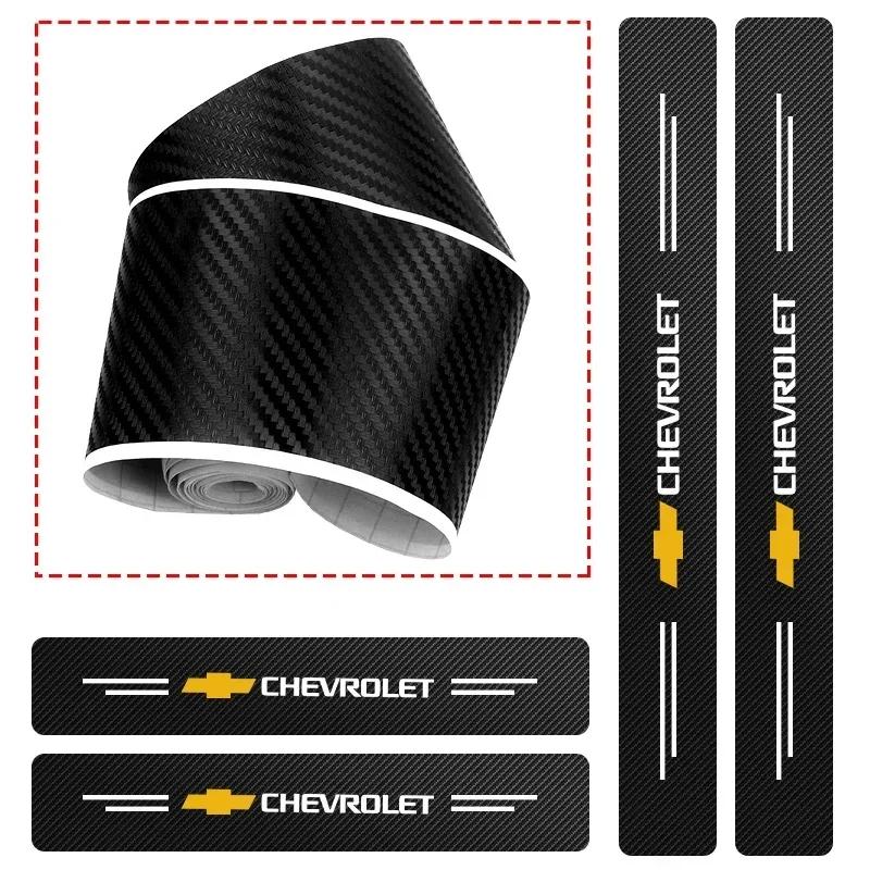4ks Lišta prahu dveří auta Samolepky Chránič prahu z uhlíkových vláken Pro Chevrolet Cruze Captiva Sail Corsa Aveo Autopříslušenství