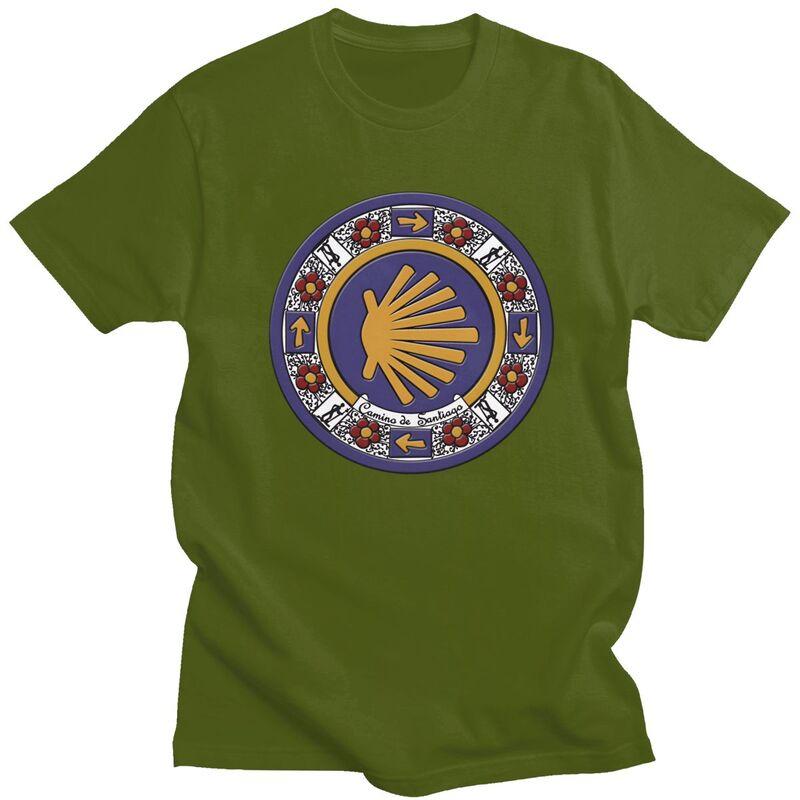 Custom Buen Camino De Santiago T Shirt Men Short Sleeve Tshirt Casual Tee Oversized Tshirts Gift