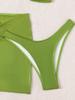3 PCS with Sarong Skirt Bandeau Bikini Women Swimwear Female Swimsuit Three-pieces Bikini Set Bather Bathing Suit Swim Beachwear