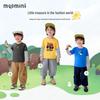 MQDMINI Boys' Cartoon Long-Sleeve Faux Two-Piece T-Shirt