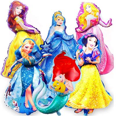 6 ks/sada Fóliové balóny Princezná Dekorácie na narodeninovú oslavu s Belle Elsa Ariel