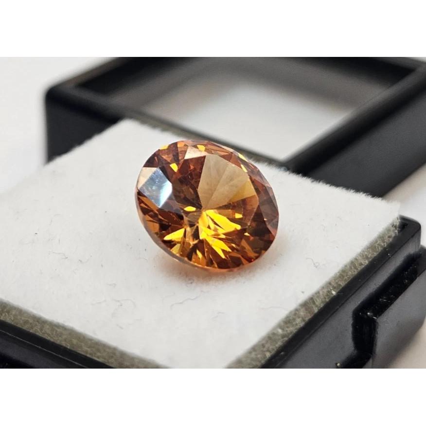 Orange Zircon Round Cut 6+ Ct Fabulous Certified Loose Gemstone