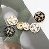 6Pcs Luxurious Design Inlaid With Rhinestones Metal  Button For Clothing Coat Skirt Clothing Accessory High Qulity Glod Black