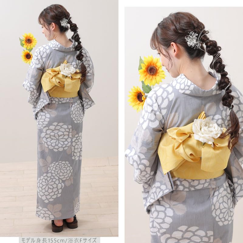 Kimono Hiroba Yu Yukata Blurred Watercolor Chrysanthemum School Student Yukata One Size Fits Perfect for Fireworks Festivals and Summer Product