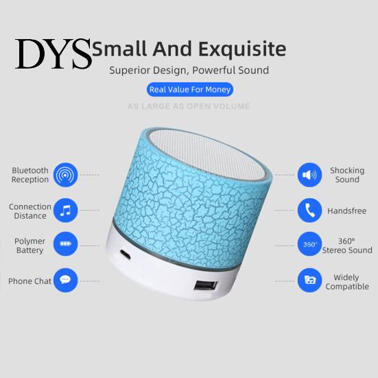 Bluetooth Bass Speaker A9 Portable LED Light Crack Bluetooth-compatible U Loudspeaker Disk TF Card Subwoofer Music Player for Phone