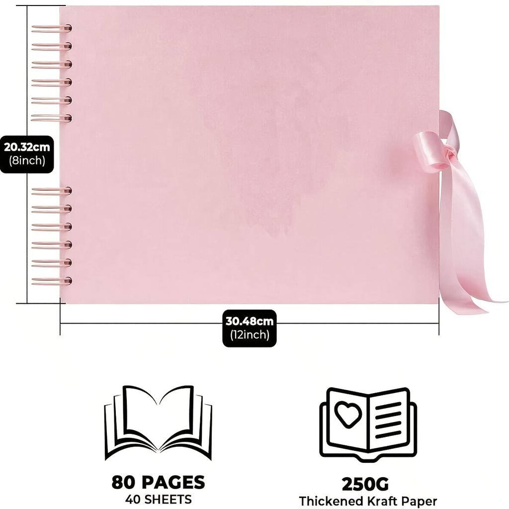 8.5x11.5 Inch DIY Photo Album Vintage Scrapbook Kit for Wedding Family Travel