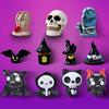 Creative Halloween Pumpkin Ghost Bat Ornaments Micro Landscape Miniature Figurines DIY Home Desktop Decoration Children Gifts