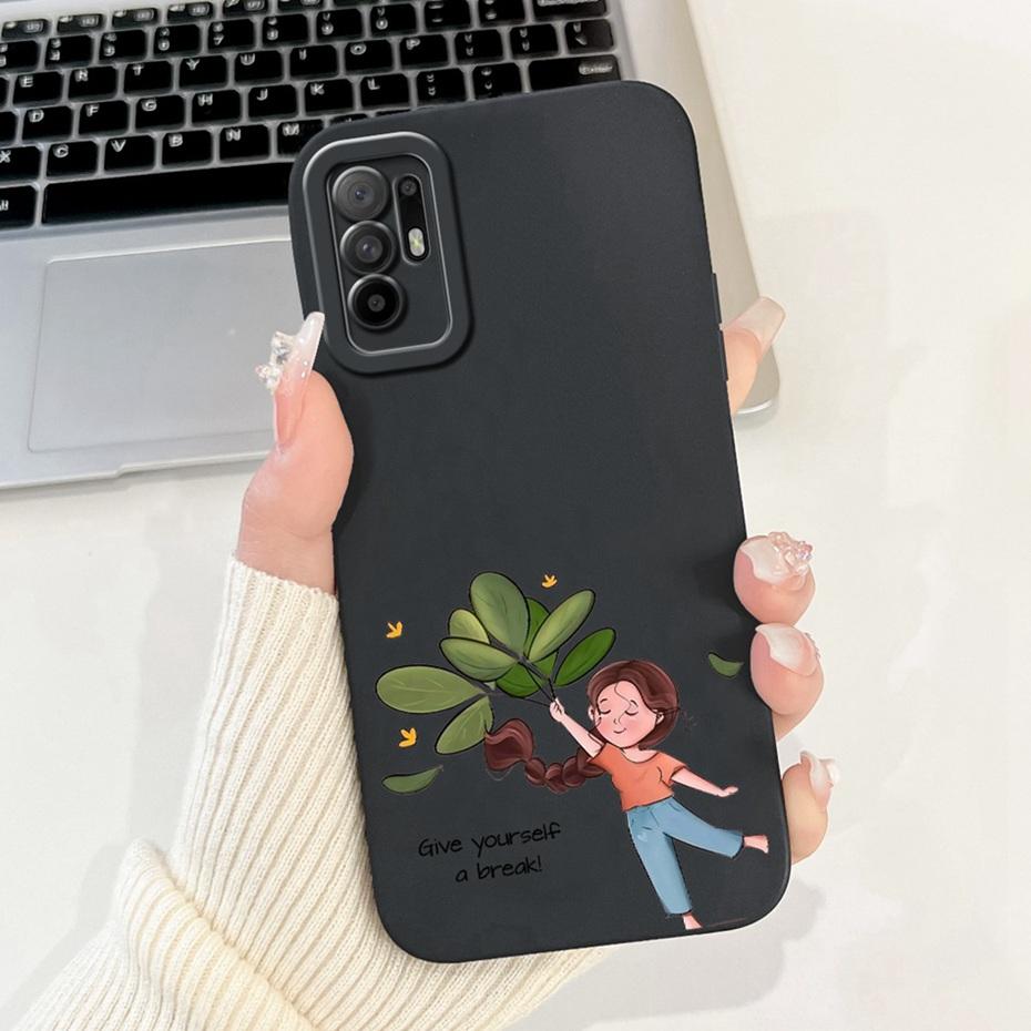 Roztomilý kreslený kryt na telefon Pro OPPO Reno5 Z / Reno6 Z Měkký silikonový nárazuvzdorný kryt Pro Oppo Reno 5Z 6Z 5G Pouzdra Nárazníky