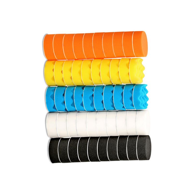 50 piezas 3 Pulgadas/75mm Esponjas de Pulido de Coche Almohadillas de Espuma Discos Herramienta de Limpieza Pulido Encerado de Coche Herramienta de Reparación de Arañazos de Carrocería