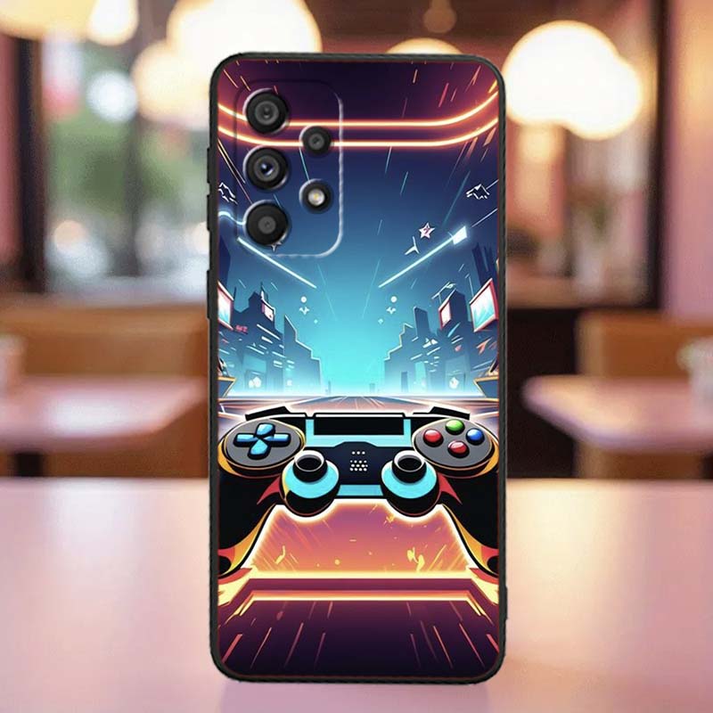 Creative game controller For Samsung A41 A35 A34 A33 A32 A25 A24 A23 A21s A06 A05 A04 A03 Note 10 20 Ultra 5G Black Phone Case