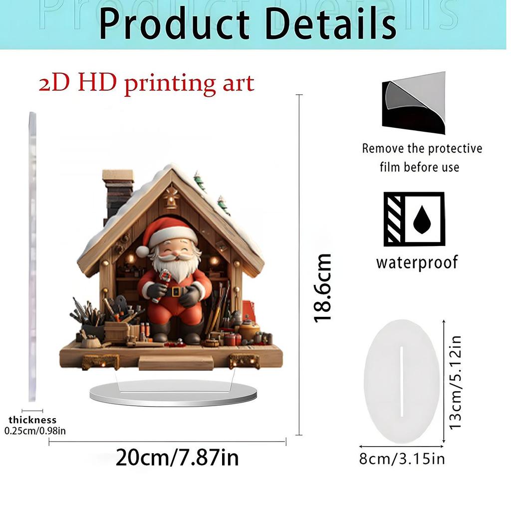 Christmas Apple 2D Acrylic Stand: Festive Desktop Decoration Gift
