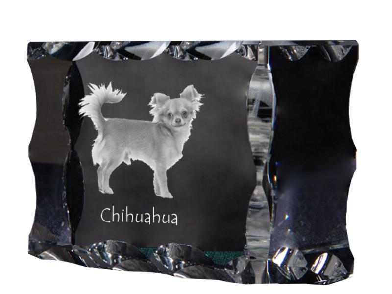 Chihuahua short-haired, smooth – Crystal with a picture of a dog, glass statuette with a picture | Art-Dog