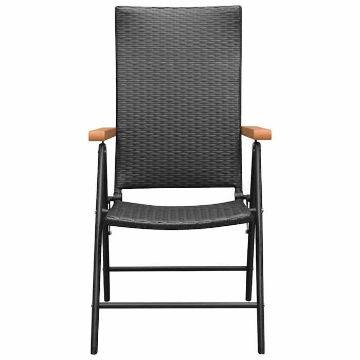 Maison Exclusive - Chaises pliantes 4 pièces en polyrotin noir