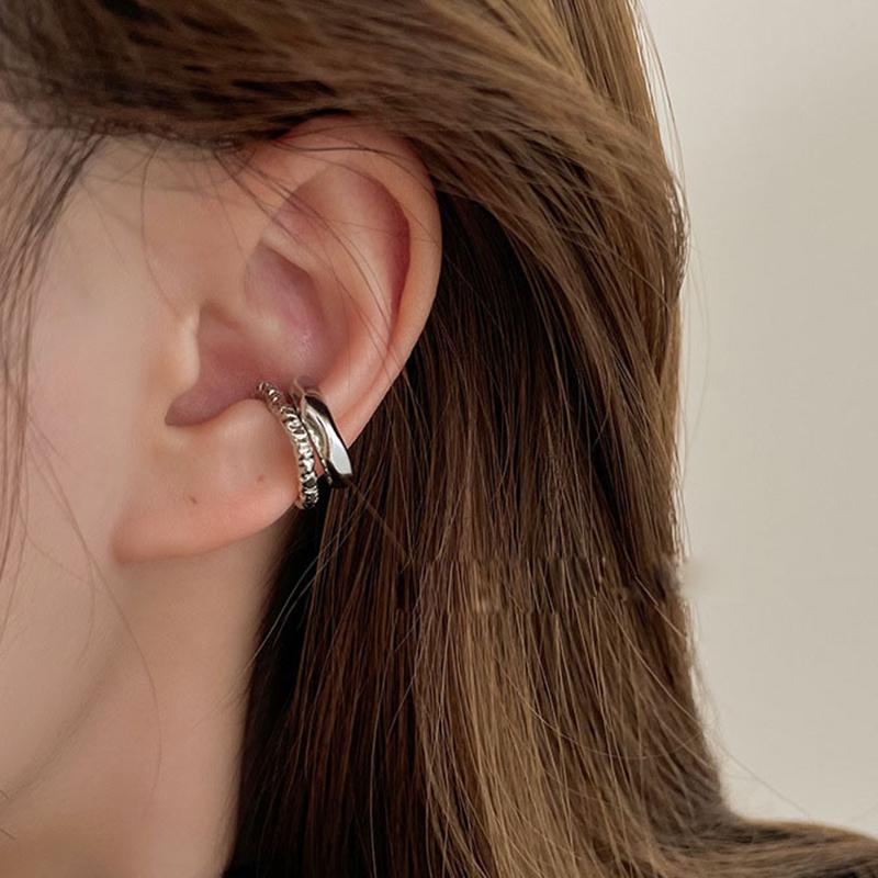 Orecchini Punk Geometrici Irregolari Ear Cuff per Donna Clip Metallica per Orecchio Senza Foratura Orecchino Finto Cartilagine Gioielli Moda Festa