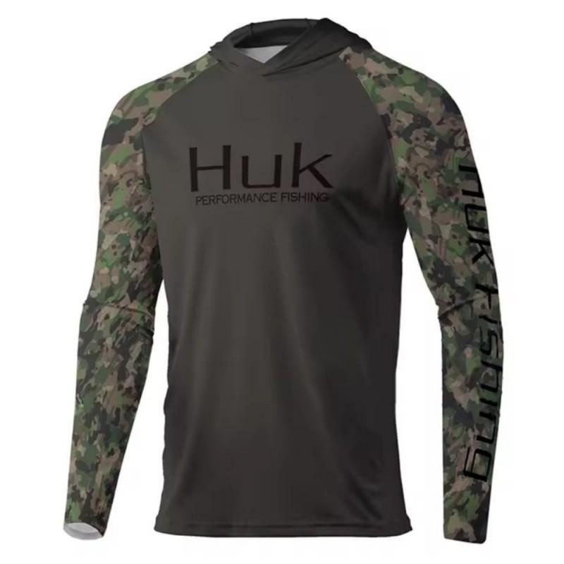 Mens Quick-Dry Fishing Hoodie UV Protection Long Sleeve Breathable Performance T-Shirt Outdoor Angling Summer Fall
