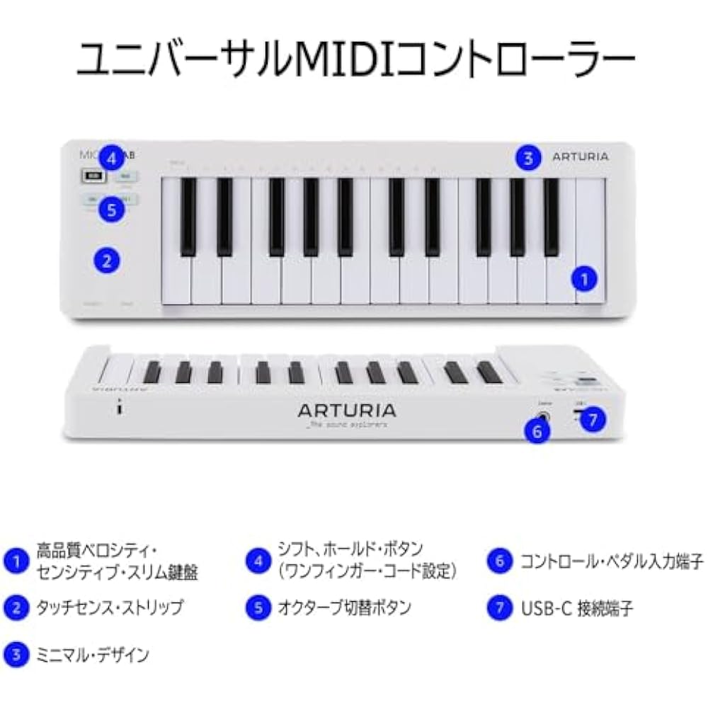 Arturia Arturia Arturia Keyboard Controller MicroLab MK3 25 Keyboard/Velocity Compatible High Def...