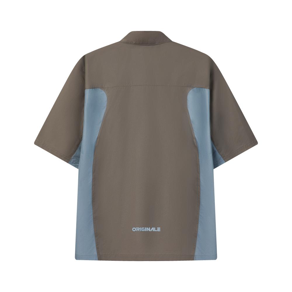 FILA Original Patchwork Mountain Style Casual Comfortable Shirt Men shirts Dry-Wood-Khaki F11M629404FMK