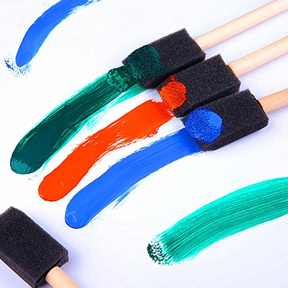 40Pcs Foam Paint Brush Wooden Handle Sponge Painting Tools for DIY Crafts Painting Supplies for Painters Foams Paint