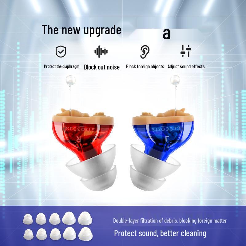 In-ear Hearing Aid Sound Amplifier for All Ages - Battery Model with Sound Collector Accessories