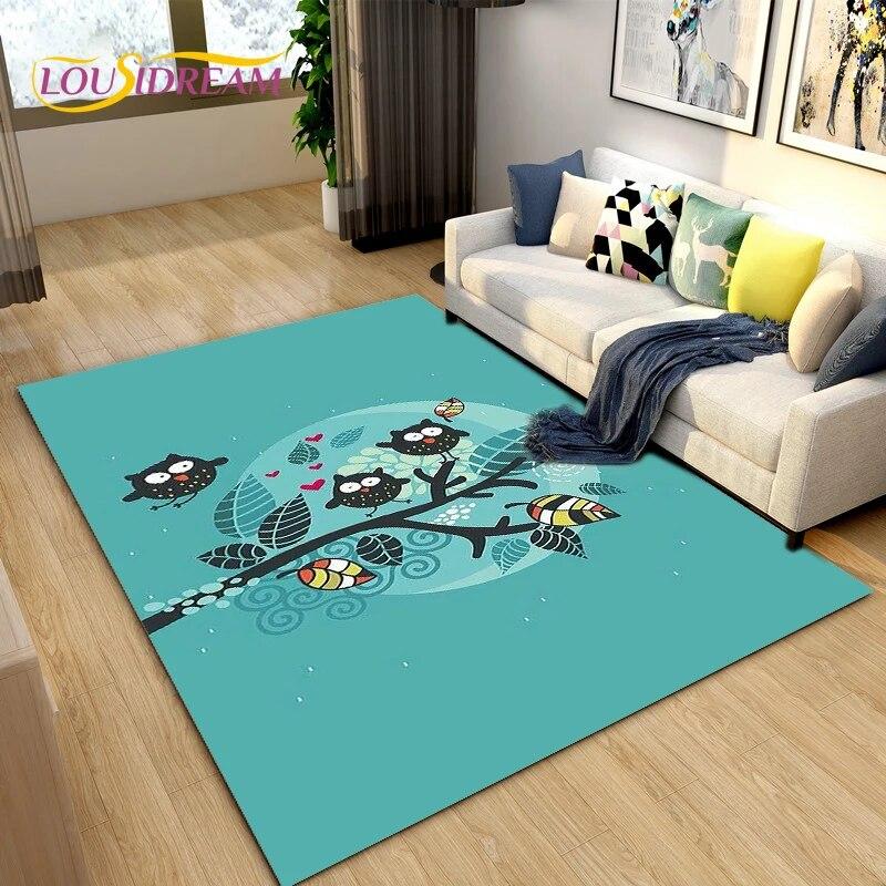 

Килимок із 3D-мультфільмом «Симпатична сова», килимок для вітальні, прикраса дитячої спальні, дитячий килимок, протиковзкі килимки для ванної кімнати 40x60cm