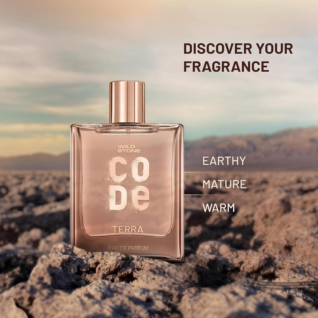 Wild Stone Code Terra Eau De Parfum For Men 100ml Long Lasting Earthy Musk Fragrance Perfume For Mature Sleek Classy Personality