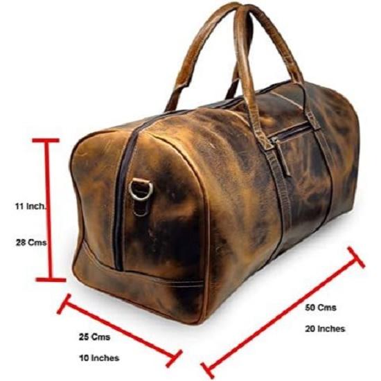 20" Leather Duffle Bag Travel Carry-On Waterproof Luggage Overnight Gym Weekender Bag