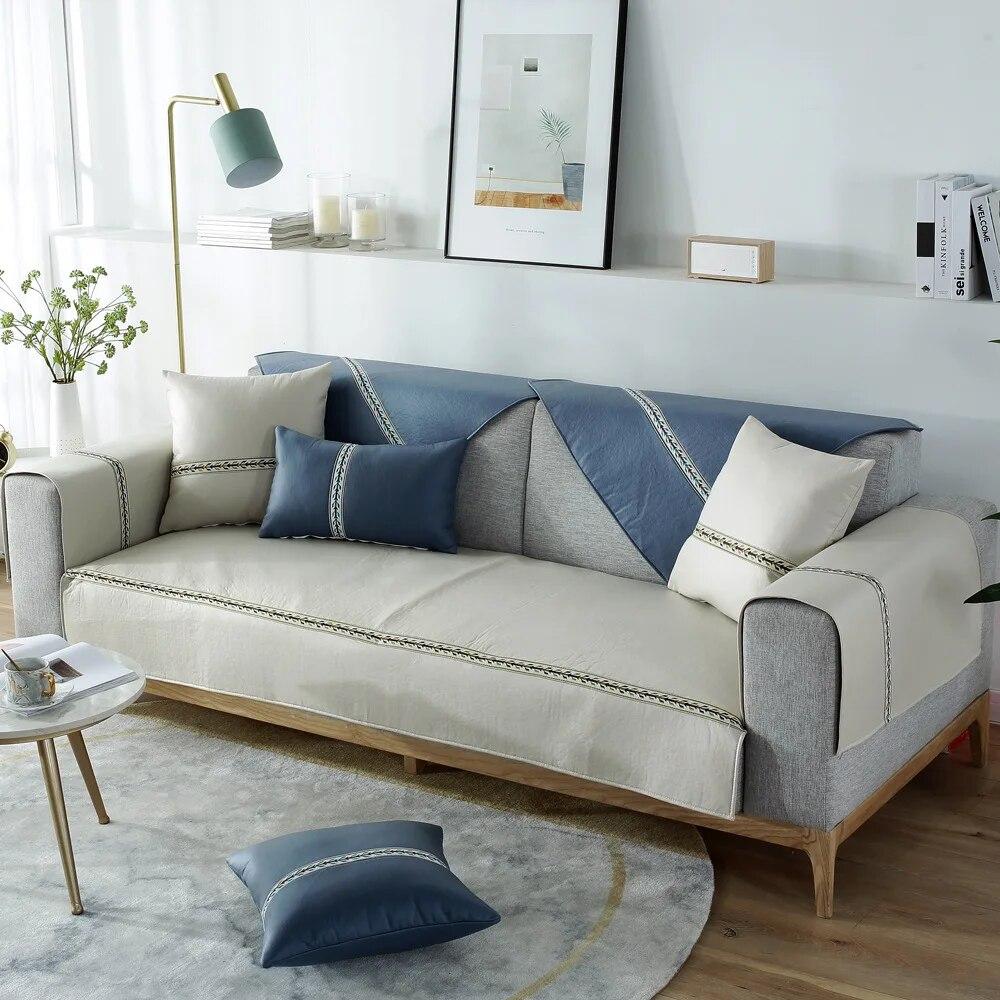 

Современный однотонный высококачественный водонепроницаемый чехол для дивана, кожаный нелипкий чехол для дивана для домашних животных, собак, мягкий гладкий универсальный чехол для дивана 70x70cm 1pc