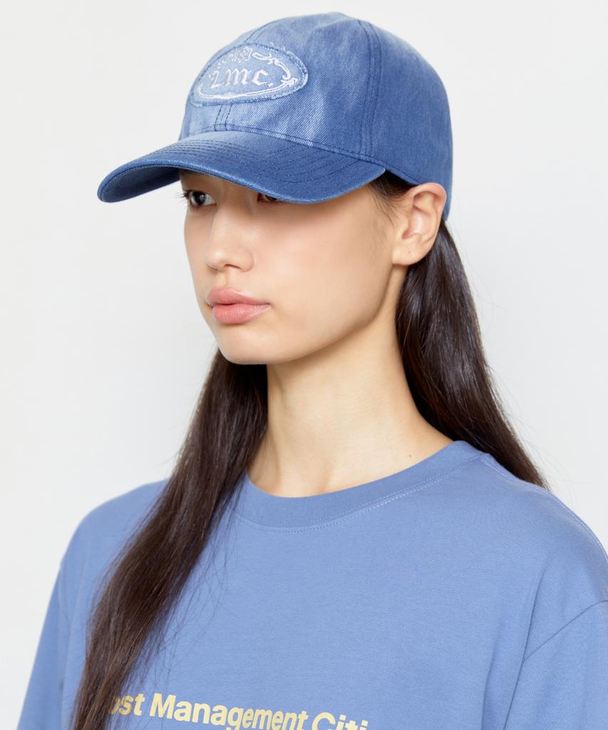 LMC Washed Denim Gothic Oval 6Panel Cap Washed Black