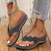 Women's Comfortable Flower Decor Thong Sandals - Fashionable Open Toe Slip On Flip Flops