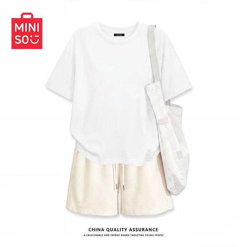 MINISO Women s Summer Short Sleeve Shorts Set 2XL