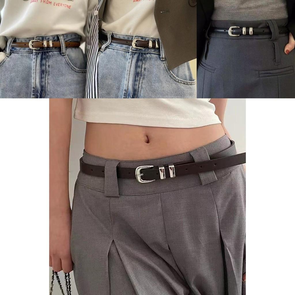Womens Slim Fashionable Belt In Multiple Colors With Stylish Metal Detail Ring