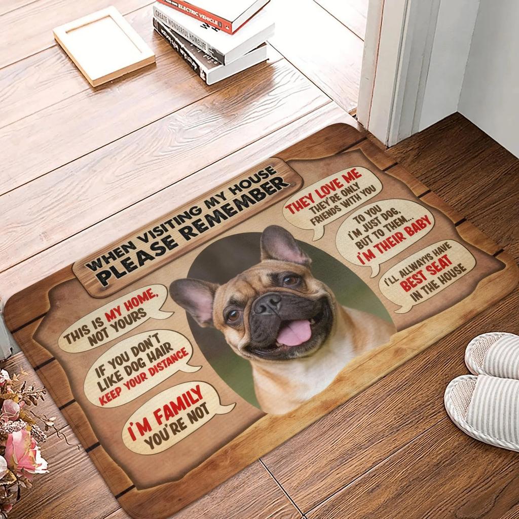 Dog Portrait Welcome Carpet Mat Rug - Multi-Dialogue Slogan Design Home Decoration for Living Room Entrance Welcome Mat Rugs Mat