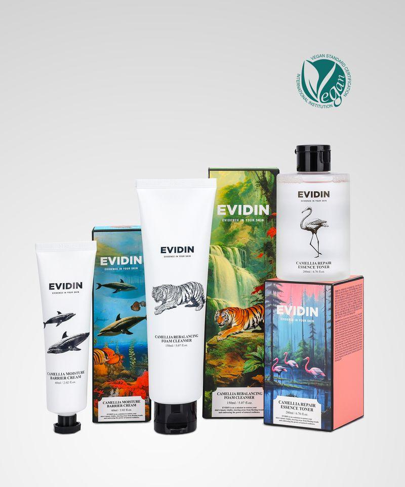 Camellia Makeup Set (Foam Cleanser 150ml + Toner 200ml + Cream 60ml)