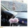 Pendentif créatif en forme de cœur pêche pour rétroviseur, boule de cristal et de diamant, style pompon, décoration de voiture