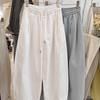 2026 Summer Korean-Style Loose Washed Cotton Balloon Harem Pants – Women's Casual Cropped Wide-Leg Trendy Trousers