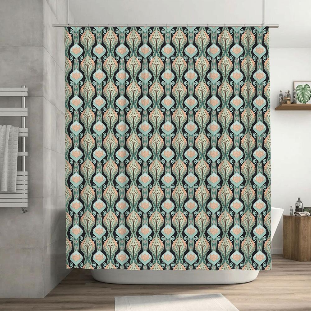 Vintage Floral Decor Shower Curtain: Elegant Pattern For Bathroom Accessories Multiple Colors Available