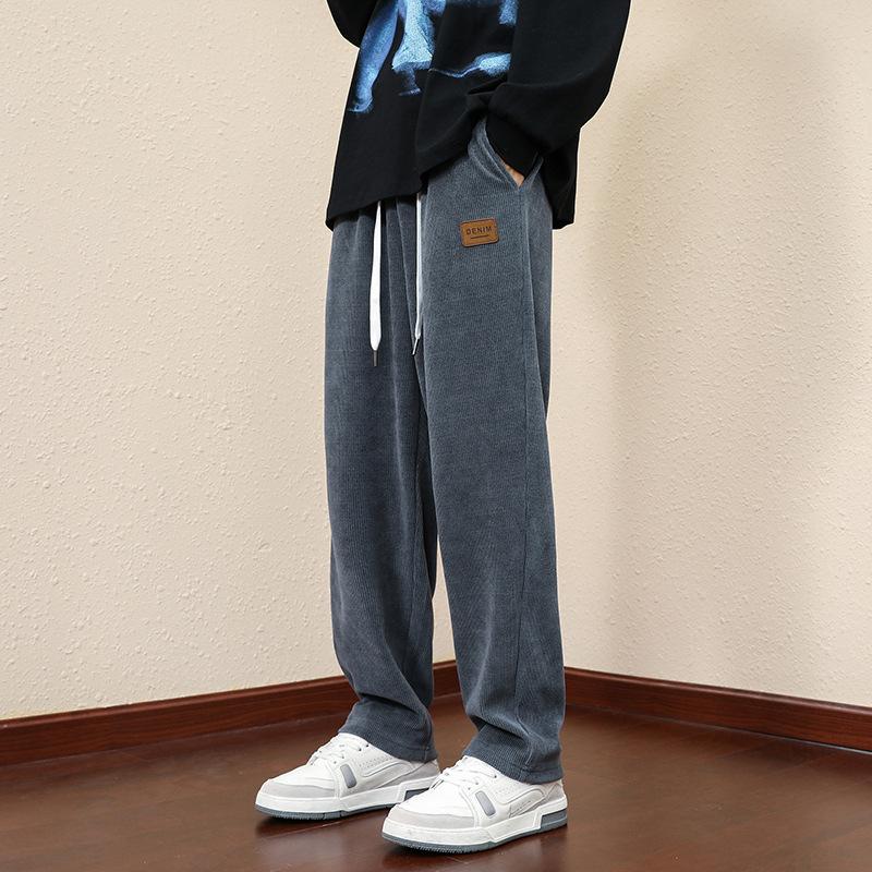 Winter Dicke Warme Cord Jogginghose Männer Fleece Liner Kordelzug Gerade Lose Trainingshose Männlichen Casual Fleece Thermohose