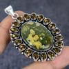Natural Ocean Jasper Gemstone 925 Sterling Silver Jewelry Pendant 2.56" ETC-13767