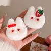2Pcs Girl Hair Tie Cartoon Rabbit Decor Soft Plush Hair Rope High Elasticity Non-Damaging Fuzzy Hair Band Winter Hair Accessories