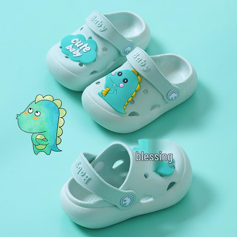 

Детские летние шлепанцы с нескользящей подошвой: Туфли с закрытым носком и мягкой подошвой для малышей, мальчиков и девочек Size 21/22 (130mm) светло-зеленый