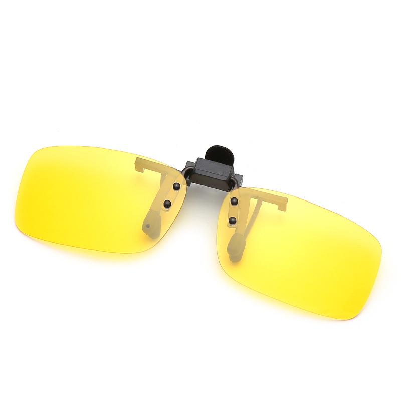 Yellow Clip On Sunglasses Polarized Night Vision Driving Glasses Anti Glare Uv400 Eyewear For Prescription Lens Men Women Use