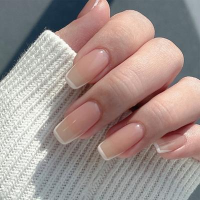 Chinese European Square Simple and Gentle White French Fake Nails Autumn New Products Wear Nail Nails