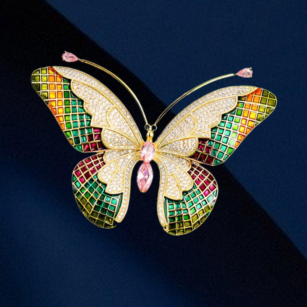 

Роскошная корейская брошь-бабочка: Универсальный аксессуар для пальто с цирконием для женщин