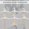 Multipacks of 10 Sturdy Wood Materials Nursery Hangers Gentle On Baby Clothes Without Slip Features Home Accessory