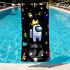 Among Us Print Beach Towel Design, Soft, Lightweight. for Home Bathroom, Spa, Pool, Yoga, Surfing, Camping, Gift for Family, Friend