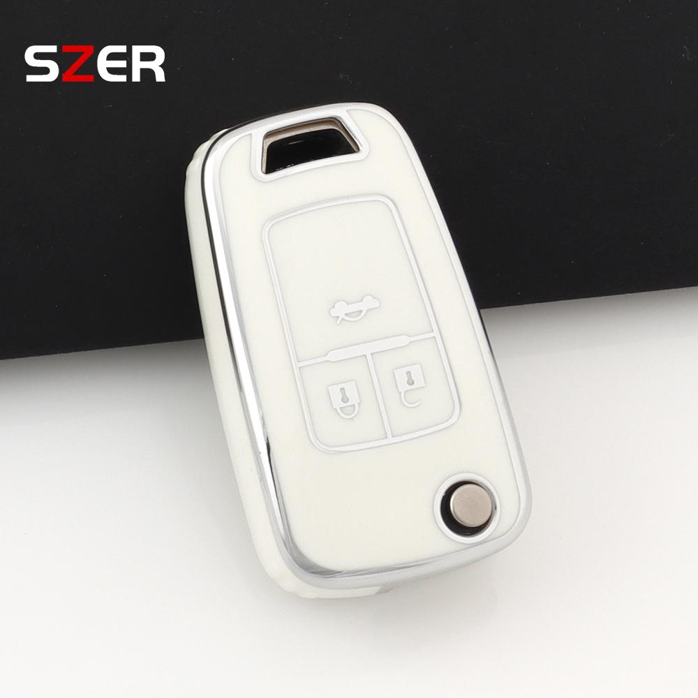 Tpu Style Car Flip Key Case Cover Shell Fob For Chevrolet Cruze Aveo Camaro Epica Lova Sail Spark Opel Astra Corsa 3/4 Buttons