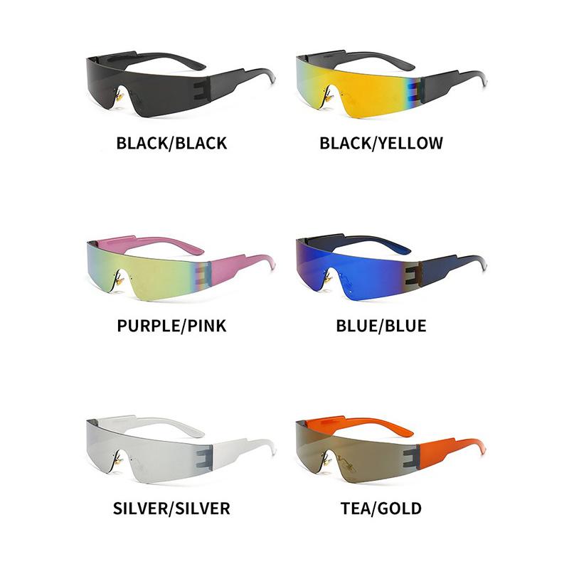 Y2K Wrap Around Solbriller For Kvinner Menn Trendy Rammeløse Futuristiske Nyanser